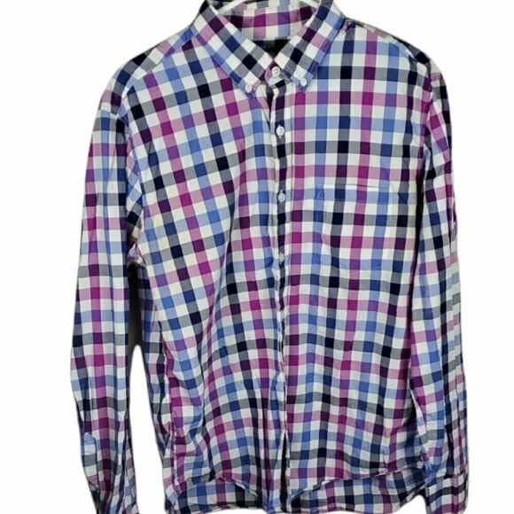 J.Crew Purple & Blue Checked Slim Fit Dress Shirt - Picture 1 of 4